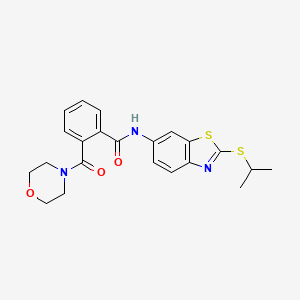 molecular formula C22H23N3O3S2 B5975960 N-[2-(isopropylthio)-1,3-benzothiazol-6-yl]-2-(4-morpholinylcarbonyl)benzamide 