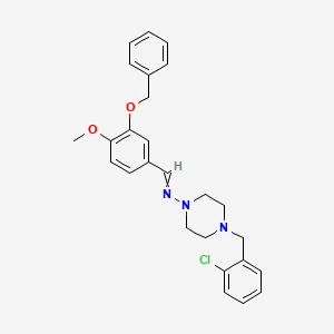 molecular formula C26H28ClN3O2 B5975993 N-[3-(benzyloxy)-4-methoxybenzylidene]-4-(2-chlorobenzyl)-1-piperazinamine 