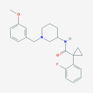 molecular formula C23H27FN2O2 B5976018 1-(2-fluorophenyl)-N-[1-(3-methoxybenzyl)-3-piperidinyl]cyclopropanecarboxamide 