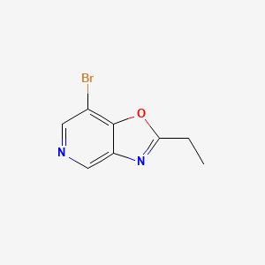 molecular formula C8H7BrN2O B597602 7-Bromo-2-ethyloxazolo[4,5-c]pyridine CAS No. 118685-69-1