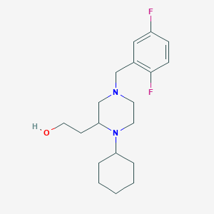 molecular formula C19H28F2N2O B5976020 2-[1-cyclohexyl-4-(2,5-difluorobenzyl)-2-piperazinyl]ethanol 