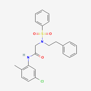 molecular formula C23H23ClN2O3S B5976023 N~1~-(5-chloro-2-methylphenyl)-N~2~-(2-phenylethyl)-N~2~-(phenylsulfonyl)glycinamide 