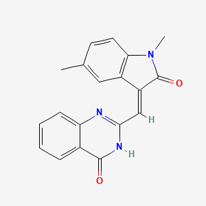 molecular formula C19H15N3O2 B5976036 2-[(1,5-dimethyl-2-oxo-1,2-dihydro-3H-indol-3-ylidene)methyl]-4(3H)-quinazolinone 