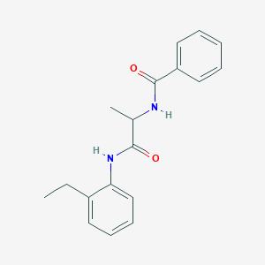 molecular formula C18H20N2O2 B5976051 N-{2-[(2-ethylphenyl)amino]-1-methyl-2-oxoethyl}benzamide 