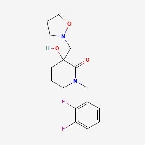molecular formula C16H20F2N2O3 B5976058 1-(2,3-difluorobenzyl)-3-hydroxy-3-(2-isoxazolidinylmethyl)-2-piperidinone 