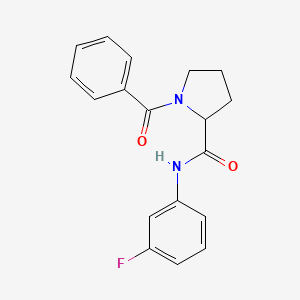 molecular formula C18H17FN2O2 B5976068 1-benzoyl-N-(3-fluorophenyl)prolinamide 