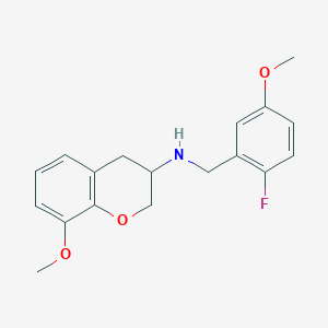 molecular formula C18H20FNO3 B5976074 (2-fluoro-5-methoxybenzyl)(8-methoxy-3,4-dihydro-2H-chromen-3-yl)amine 