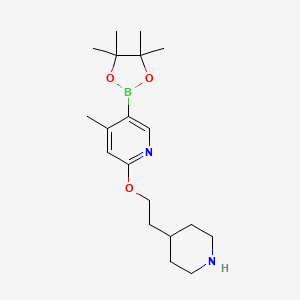 4-Methyl-2-(2-(piperidin-4-yl)ethoxy)-5-(4,4,5,5-tetramethyl-1,3,2-dioxaborolan-2-yl)pyridine