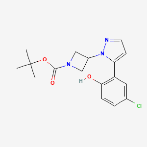 molecular formula C17H20ClN3O3 B597611 tert-butyl 3-(5-(5-chloro-2-hydroxyphenyl)-1H-pyrazol-1-yl)azetidine-1-carboxylate CAS No. 1235407-19-8