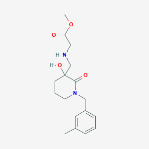 methyl N-{[3-hydroxy-1-(3-methylbenzyl)-2-oxo-3-piperidinyl]methyl}glycinate