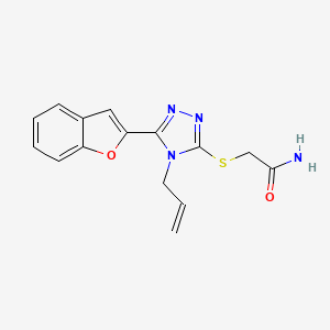 molecular formula C15H14N4O2S B5976138 2-{[4-allyl-5-(1-benzofuran-2-yl)-4H-1,2,4-triazol-3-yl]thio}acetamide 