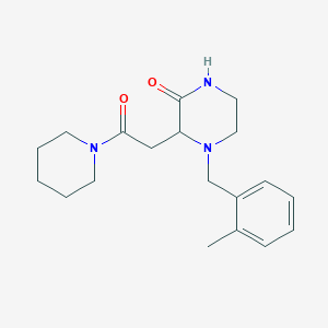 molecular formula C19H27N3O2 B5976143 4-(2-methylbenzyl)-3-[2-oxo-2-(1-piperidinyl)ethyl]-2-piperazinone 