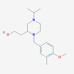 molecular formula C18H30N2O2 B5976149 2-[4-isopropyl-1-(4-methoxy-3-methylbenzyl)-2-piperazinyl]ethanol 