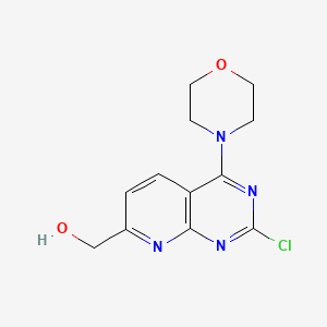 molecular formula C12H13ClN4O2 B597615 (2-Chloro-4-morpholinopyrido[2,3-d]pyrimidin-7-yl)methanol CAS No. 1227958-02-2