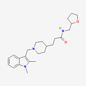 molecular formula C24H35N3O2 B5976159 3-{1-[(1,2-dimethyl-1H-indol-3-yl)methyl]-4-piperidinyl}-N-(tetrahydro-2-furanylmethyl)propanamide 