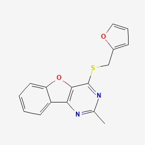molecular formula C16H12N2O2S B5976172 4-[(2-furylmethyl)thio]-2-methyl[1]benzofuro[3,2-d]pyrimidine 