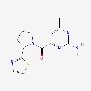 molecular formula C13H15N5OS B5976208 4-methyl-6-{[2-(1,3-thiazol-2-yl)-1-pyrrolidinyl]carbonyl}-2-pyrimidinamine 