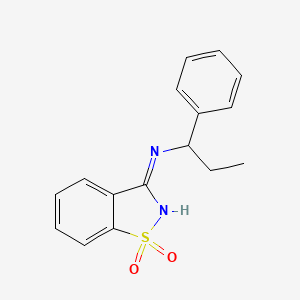 molecular formula C16H16N2O2S B5976219 N-(1-phenylpropyl)-1,2-benzisothiazol-3-amine 1,1-dioxide 