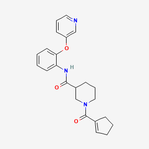 molecular formula C23H25N3O3 B5976256 1-(1-cyclopenten-1-ylcarbonyl)-N-[2-(3-pyridinyloxy)phenyl]-3-piperidinecarboxamide 