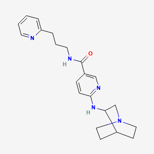molecular formula C21H27N5O B5976259 6-(1-azabicyclo[2.2.2]oct-3-ylamino)-N-[3-(2-pyridinyl)propyl]nicotinamide 