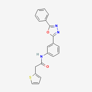 molecular formula C20H15N3O2S B5976263 N-[3-(5-phenyl-1,3,4-oxadiazol-2-yl)phenyl]-2-(2-thienyl)acetamide 