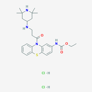 molecular formula C27H38Cl2N4O3S B5976277 ethyl {10-[N-(2,2,6,6-tetramethyl-4-piperidinyl)-beta-alanyl]-10H-phenothiazin-2-yl}carbamate dihydrochloride 