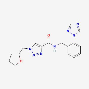 molecular formula C17H19N7O2 B5976286 1-(tetrahydro-2-furanylmethyl)-N-[2-(1H-1,2,4-triazol-1-yl)benzyl]-1H-1,2,3-triazole-4-carboxamide 