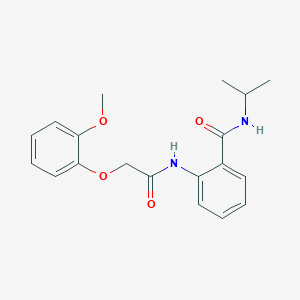 molecular formula C19H22N2O4 B5976294 N-isopropyl-2-{[(2-methoxyphenoxy)acetyl]amino}benzamide 