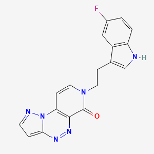 molecular formula C18H13FN6O B5976296 7-[2-(5-fluoro-1H-indol-3-yl)ethyl]pyrazolo[5,1-c]pyrido[4,3-e][1,2,4]triazin-6(7H)-one 