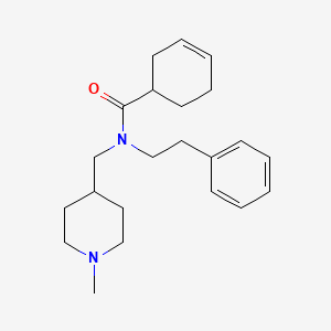 molecular formula C22H32N2O B5976302 N-[(1-methyl-4-piperidinyl)methyl]-N-(2-phenylethyl)-3-cyclohexene-1-carboxamide 