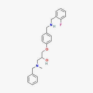 molecular formula C25H29FN2O2 B5976335 1-[benzyl(methyl)amino]-3-(4-{[(2-fluorobenzyl)amino]methyl}phenoxy)-2-propanol 