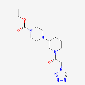 molecular formula C15H25N7O3 B5976345 ethyl 4-[1-(1H-tetrazol-1-ylacetyl)-3-piperidinyl]-1-piperazinecarboxylate 