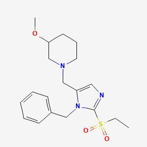 molecular formula C19H27N3O3S B5976346 1-{[1-benzyl-2-(ethylsulfonyl)-1H-imidazol-5-yl]methyl}-3-methoxypiperidine 