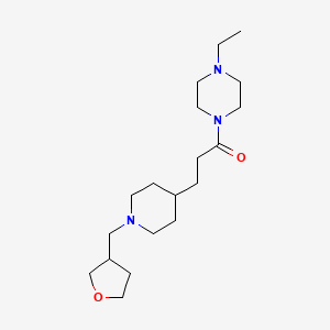 molecular formula C19H35N3O2 B5976350 1-ethyl-4-{3-[1-(tetrahydro-3-furanylmethyl)-4-piperidinyl]propanoyl}piperazine 