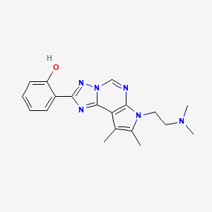 molecular formula C19H22N6O B5976358 2-{7-[2-(dimethylamino)ethyl]-8,9-dimethyl-7H-pyrrolo[3,2-e][1,2,4]triazolo[1,5-c]pyrimidin-2-yl}phenol 