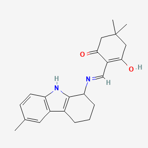 molecular formula C22H26N2O2 B5976384 5,5-dimethyl-2-{[(6-methyl-2,3,4,9-tetrahydro-1H-carbazol-1-yl)amino]methylene}-1,3-cyclohexanedione 