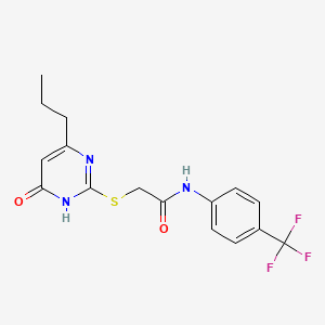 molecular formula C16H16F3N3O2S B5976388 2-[(6-oxo-4-propyl-1,6-dihydro-2-pyrimidinyl)thio]-N-[4-(trifluoromethyl)phenyl]acetamide 