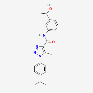 molecular formula C21H24N4O2 B5976396 N-[3-(1-hydroxyethyl)phenyl]-1-(4-isopropylphenyl)-5-methyl-1H-1,2,3-triazole-4-carboxamide 