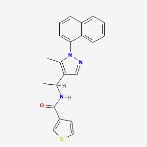 molecular formula C21H19N3OS B5976398 N-{1-[5-methyl-1-(1-naphthyl)-1H-pyrazol-4-yl]ethyl}-3-thiophenecarboxamide 
