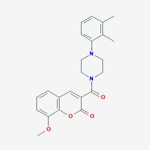 molecular formula C23H24N2O4 B5976410 3-{[4-(2,3-dimethylphenyl)piperazin-1-yl]carbonyl}-8-methoxy-2H-chromen-2-one 