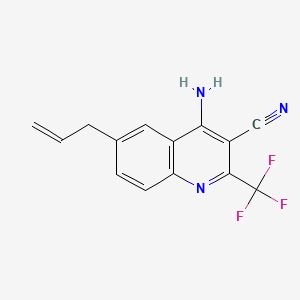 molecular formula C14H10F3N3 B597642 6-Allyl-4-amino-2-(trifluoromethyl)quinoline-3-carbonitrile CAS No. 1260863-08-8