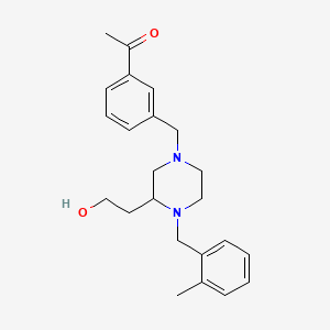 molecular formula C23H30N2O2 B5976421 1-(3-{[3-(2-hydroxyethyl)-4-(2-methylbenzyl)-1-piperazinyl]methyl}phenyl)ethanone 