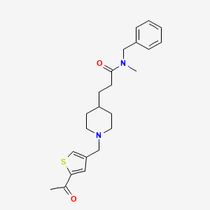 molecular formula C23H30N2O2S B5976422 3-{1-[(5-acetyl-3-thienyl)methyl]-4-piperidinyl}-N-benzyl-N-methylpropanamide 