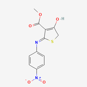 molecular formula C12H10N2O5S B5976426 methyl 2-[(4-nitrophenyl)amino]-4-oxo-4,5-dihydro-3-thiophenecarboxylate 