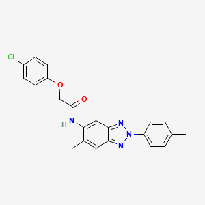 2-(4-chlorophenoxy)-N-[6-methyl-2-(4-methylphenyl)-2H-1,2,3-benzotriazol-5-yl]acetamide