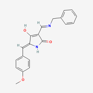molecular formula C20H18N2O3 B5976438 3-[(benzylamino)methylene]-5-(4-methoxybenzylidene)-2,4-pyrrolidinedione 