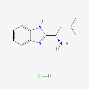molecular formula C12H18ClN3 B597644 (S)-1-(1H-Benzimidazol-2-YL)-3-methylbutylamine hydrochloride CAS No. 1234883-32-9