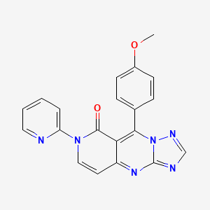 molecular formula C20H14N6O2 B5976458 9-(4-methoxyphenyl)-7-(2-pyridinyl)pyrido[4,3-d][1,2,4]triazolo[1,5-a]pyrimidin-8(7H)-one 