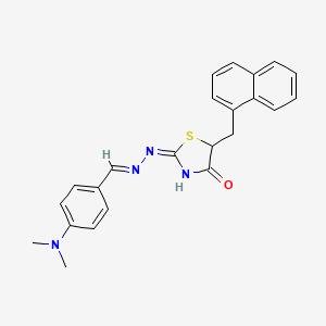 molecular formula C23H22N4OS B5976486 4-(dimethylamino)benzaldehyde [5-(1-naphthylmethyl)-4-oxo-1,3-thiazolidin-2-ylidene]hydrazone 
