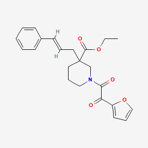 molecular formula C23H25NO5 B5976491 ethyl 1-[2-furyl(oxo)acetyl]-3-[(2E)-3-phenyl-2-propen-1-yl]-3-piperidinecarboxylate 